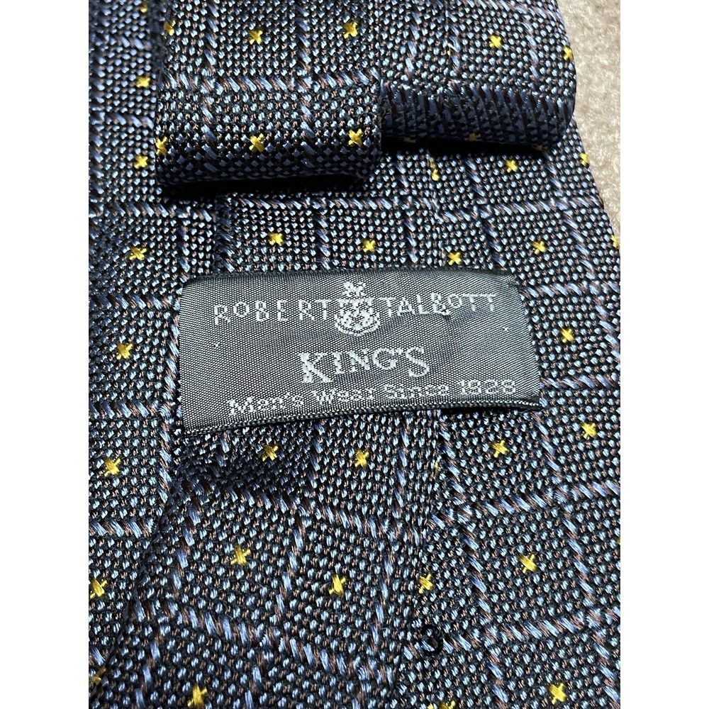 Robert Talbott Kings‎ Silk Tie Purple Blue Gold Geometric Mens Usa vintage
